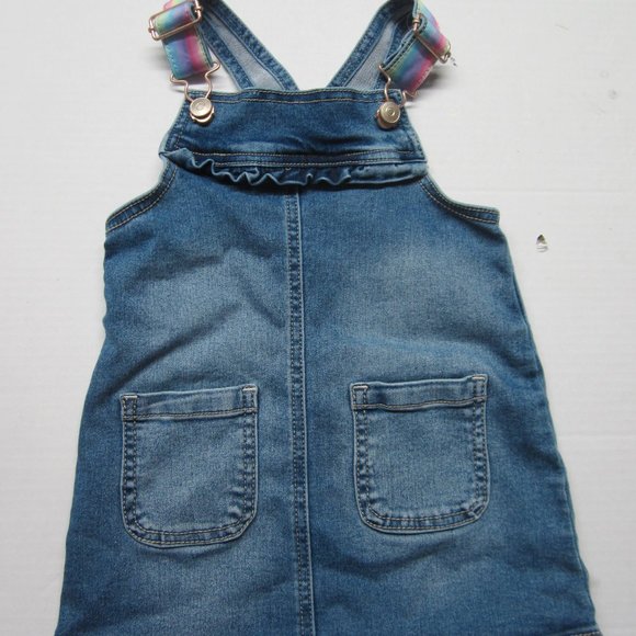 Wonder nation denim jumper with rainbow ribbon on straps 2T - Picture 1 of 3